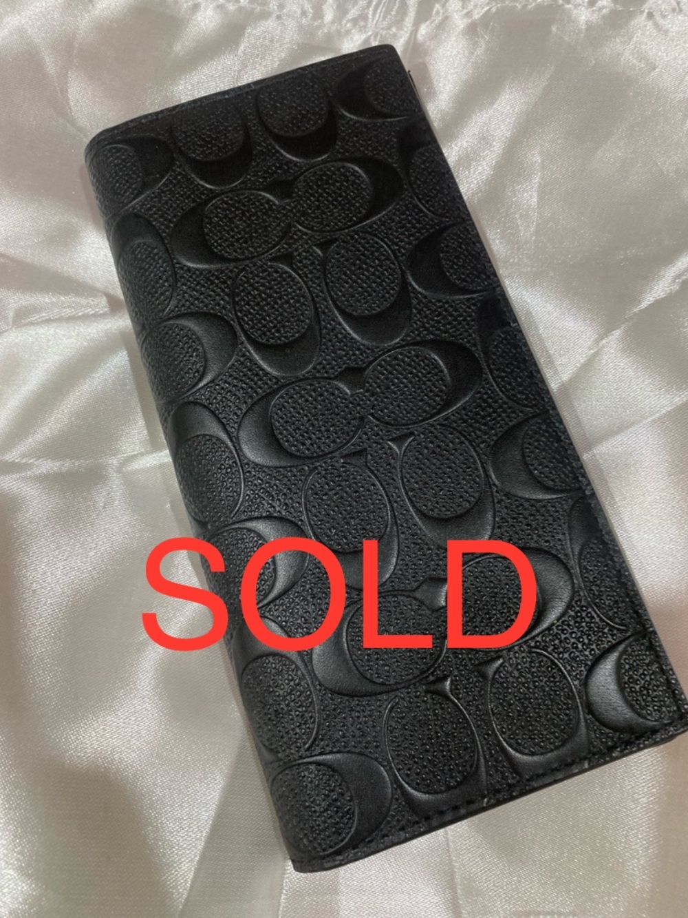 ***SOLD***Coach Black Leather Fold Wallet